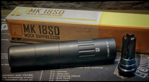 【PTS】MK18SD Mock Suppressor - non-US version - BK　MK18SD MOCK サプレッサー 14mm逆ネジ 黒（PT159490307）